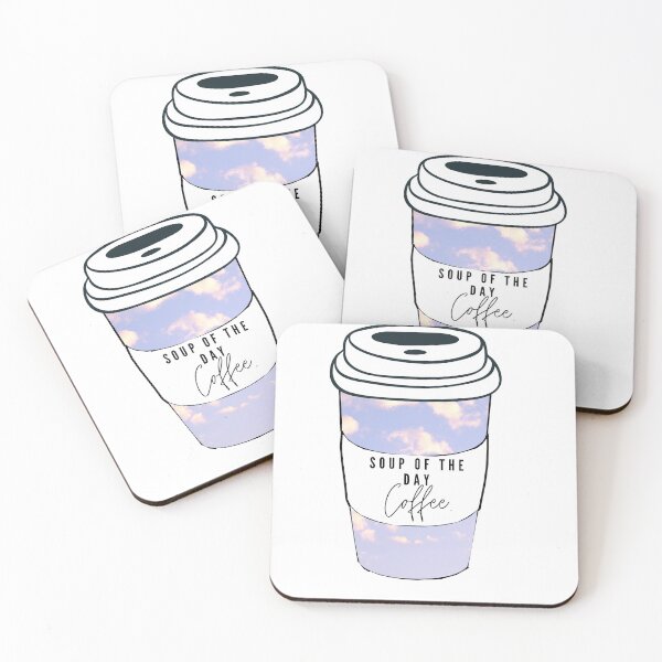 Item preview, soup of the day coffee blue pink clouds designed and sold by NelBo.
