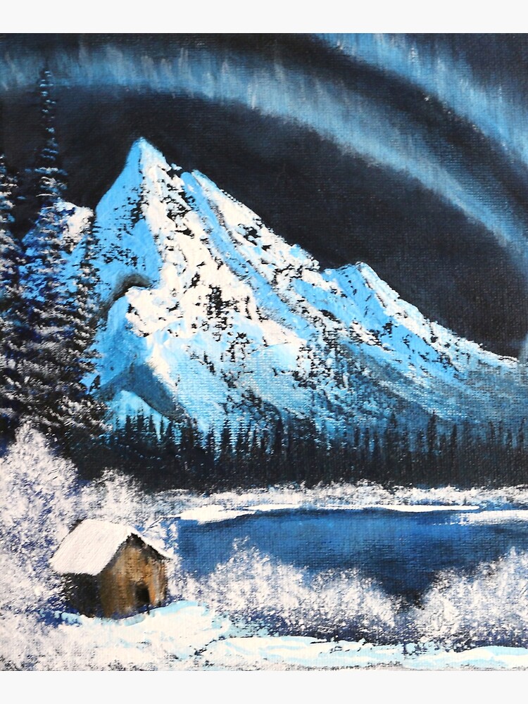 Bob Ross Inspired Landscape - Mountain Art Art Board Print for Sale by  Kitslam Art