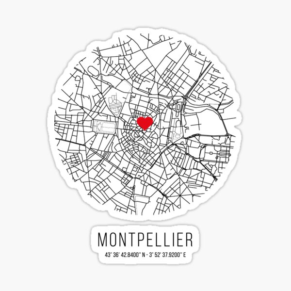 Aperçu de l'œuvre Circle Montpellier City Map (France) créée et vendue par Spicapix.