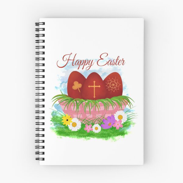 Item preview, orthodox easter - easter eggs with traditional patterns in basket with flowers  designed and sold by MimmyG.