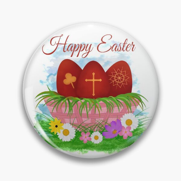 Item preview, orthodox easter - easter eggs with traditional patterns in basket with flowers  designed and sold by MimmyG.
