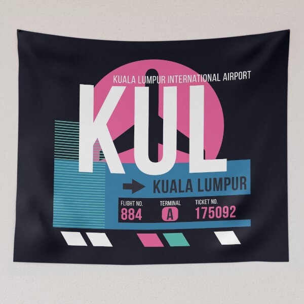 Item preview, Kuala Lumpur, Malaysia (KUL) Airport Code Baggage Tag designed and sold by SLAG-Creative.