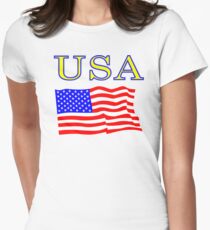 USA Flag Women's Fitted T-Shirt