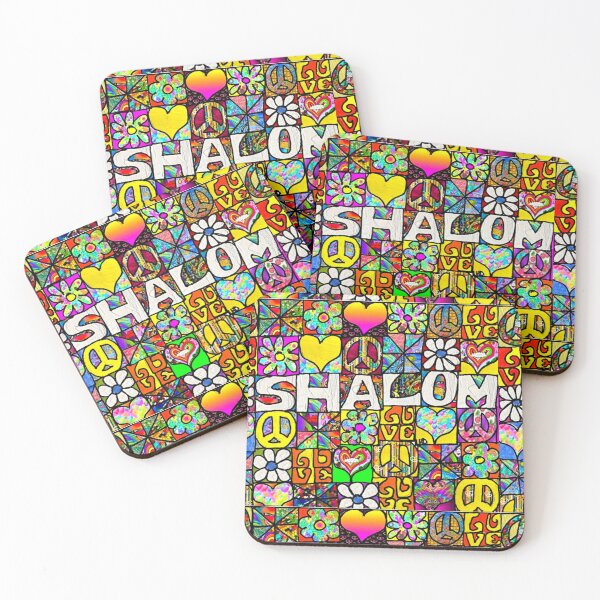 Item preview, 70s RETRO SHALOM PEACE POSTER designed and sold by THE AMERICAN TEEVANGELIST.