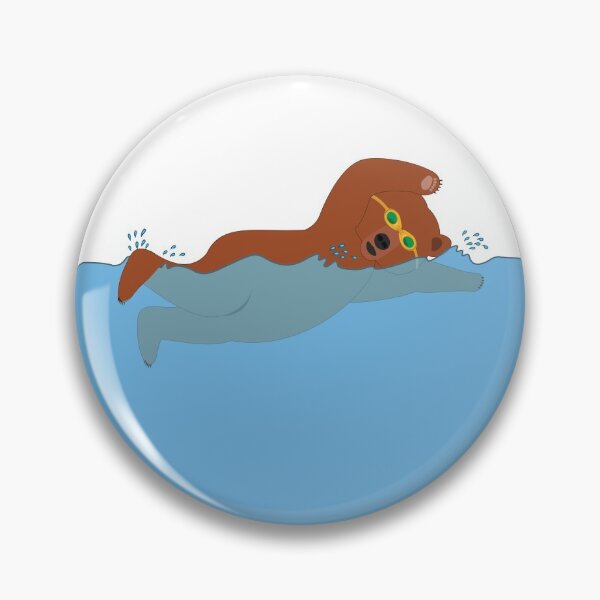 Item preview, Natación Grizzly Bear - Brown Bear designed and sold by grumpyteds.