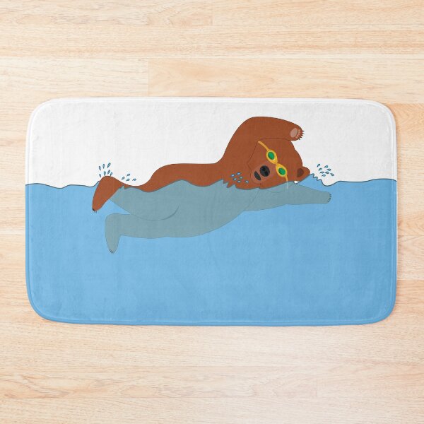 Item preview, Natación Grizzly Bear - Brown Bear designed and sold by grumpyteds.