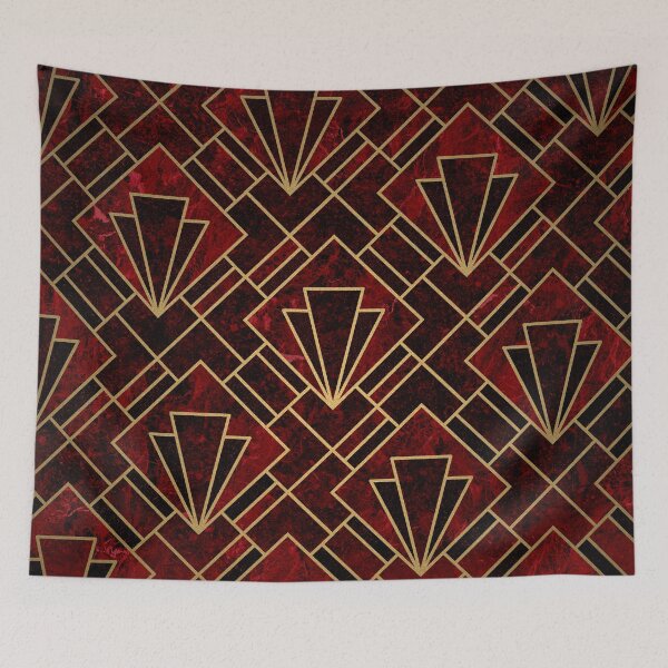 Item preview, Red Ruby Art Deco Mosaic designed and sold by AmbienceArt.