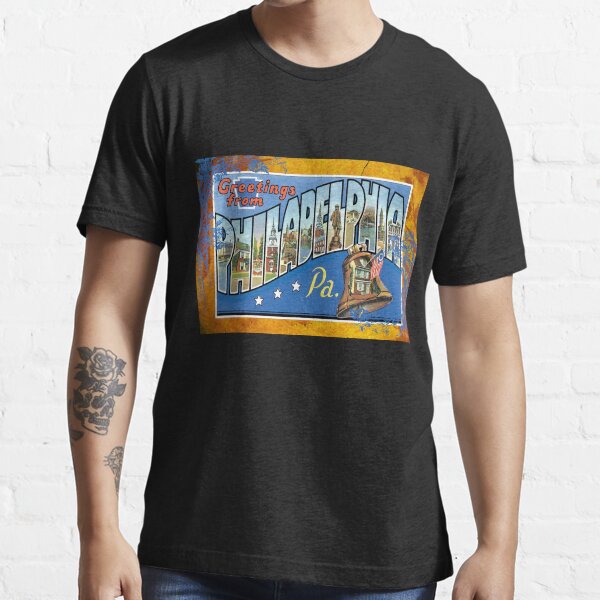 "Philadelphia Souvenir Vintage Post Card" Tshirt for Sale by