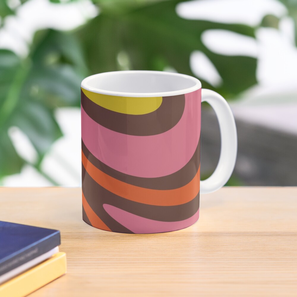 paper cup design pink swirl 1970s