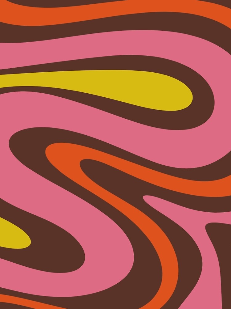 60s 70s Swirls Abstract Pattern in Pink, Orange, Mustard, and Brown" A-Line  Dress for Sale by kierkegaard | Redbubble