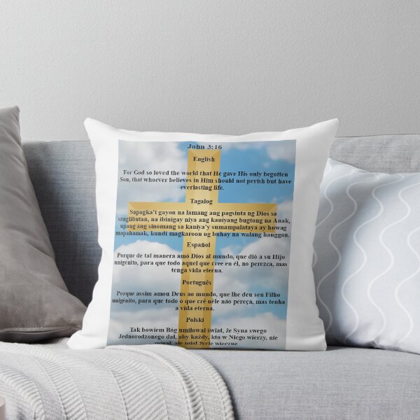 Item preview, Golden Cross with John 3:16 in 5 languages. designed and sold by Sledcat.