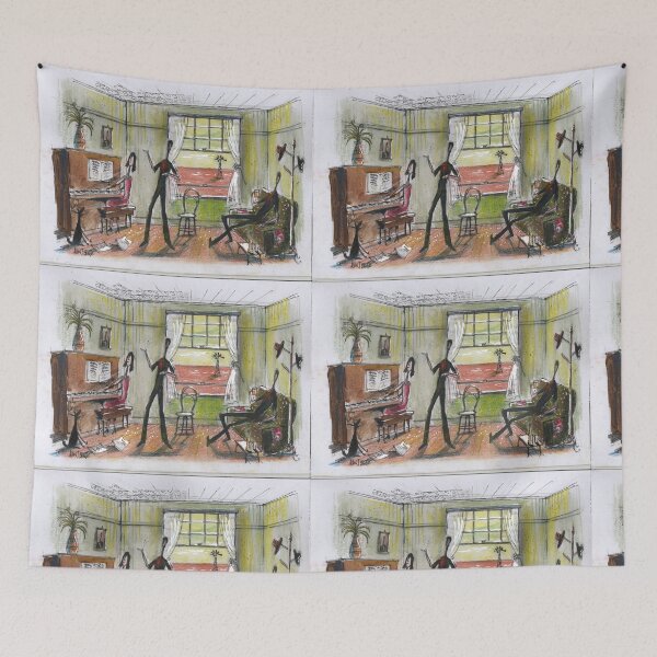Item preview, Print of family singing around piano on Australian outback station  designed and sold by Al Benge - NZ & Australian Art.