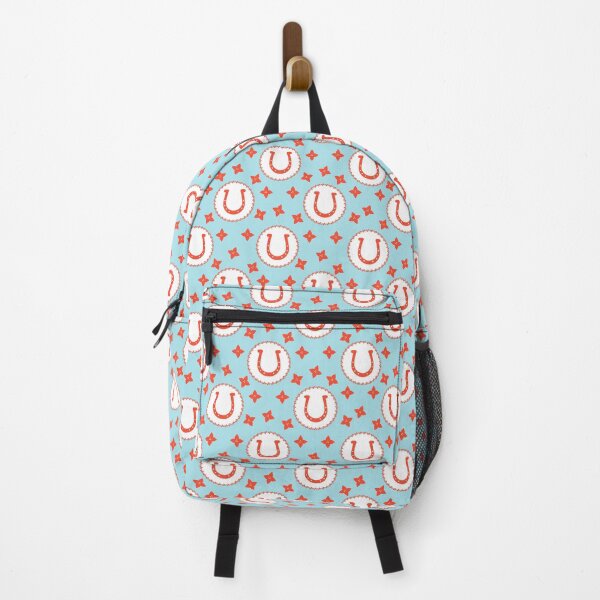 Item preview, Lucky Horseshoes Light Blue and Orange Pattern designed and sold by awkwarddesignco.