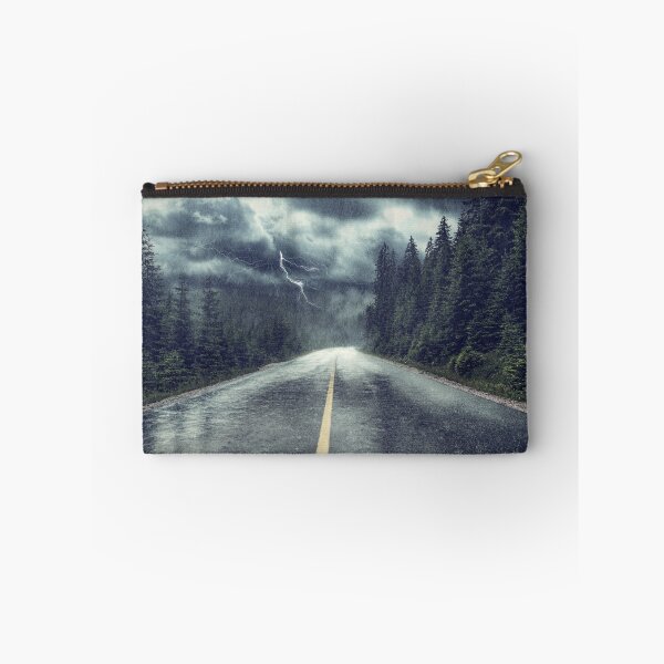 Item preview, Rain & Lighting Storm Over Forest Road designed and sold by NoSpecialShop.