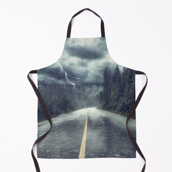 Item preview, Rain & Lighting Storm Over Forest Road designed and sold by NoSpecialShop.