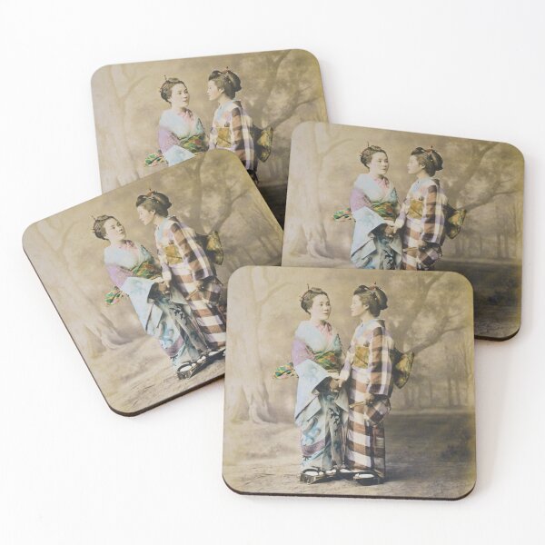 Item preview, Two Japanese Women Wearing Kimonos - Circa 1877 Photochrom designed and sold by warishellstore.