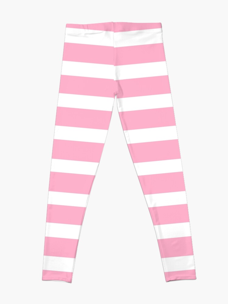 Disover white and light pink stripes Leggings
