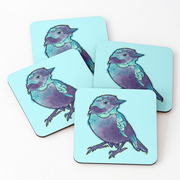 Item preview, aqua blue cute chubby bird  designed and sold by weilertsen.