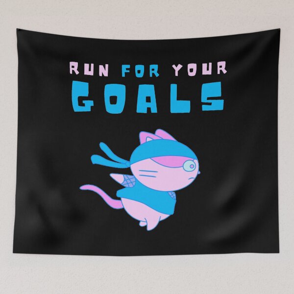 Item preview, Run For Your Goals Ninja Cat designed and sold by Dopnex.