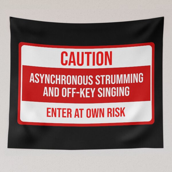 Item preview, Funny warning sign: band rehearsal designed and sold by DeliriousSteve.