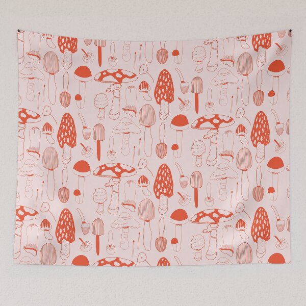 Item preview, Assorted Mushrooms - Red and Pink Mushroom Pattern designed and sold by TheRainbowRoom.