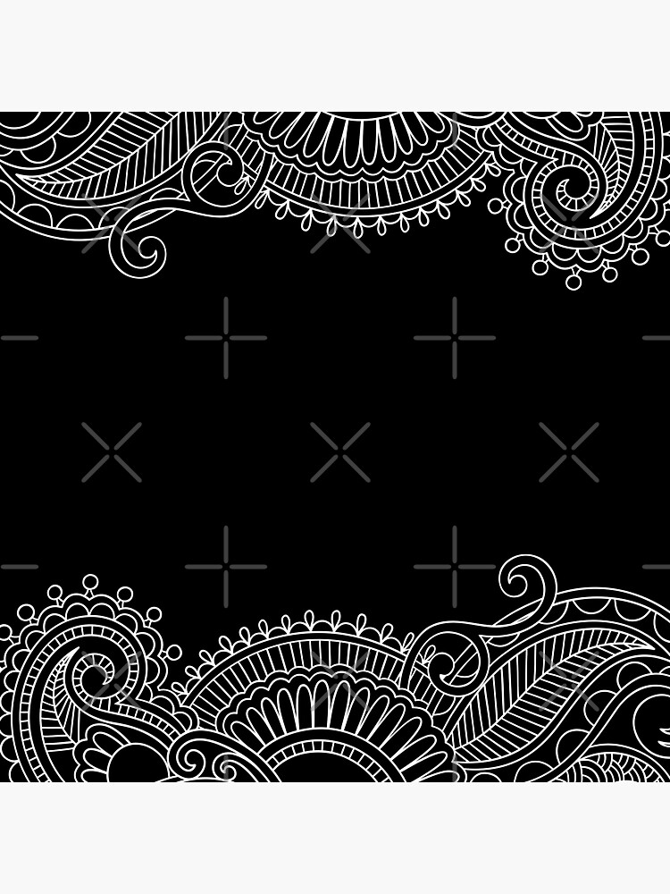 "Large Black and White paisley print " Sticker by Jennykies Redbubble