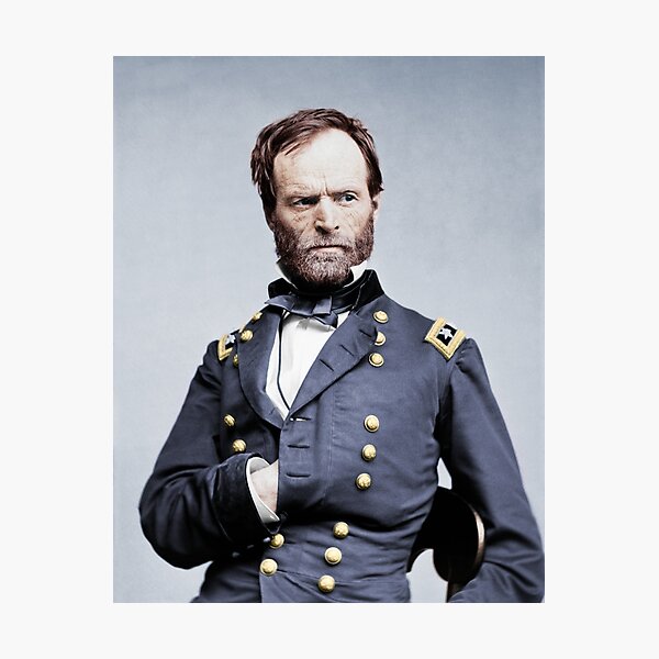 General Sherman - Hand In Coat Portrait - Colorized Photographic Print