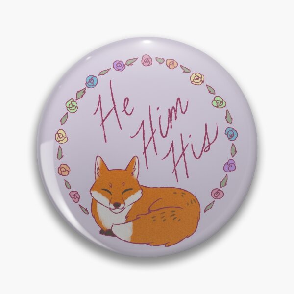Item preview, Pronoun Fox {He/Him} designed and sold by Cardstock Crow.