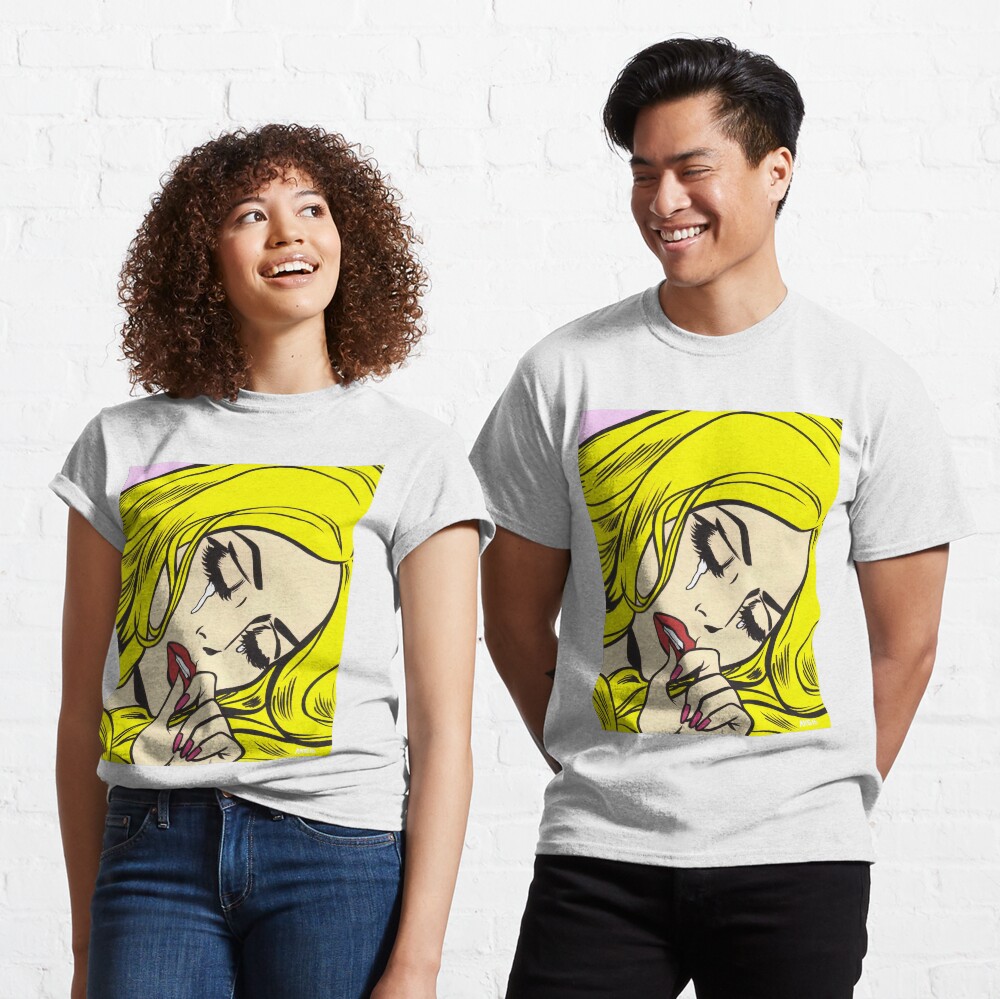 Blonde Crying Comic Girl Classic T-Shirt