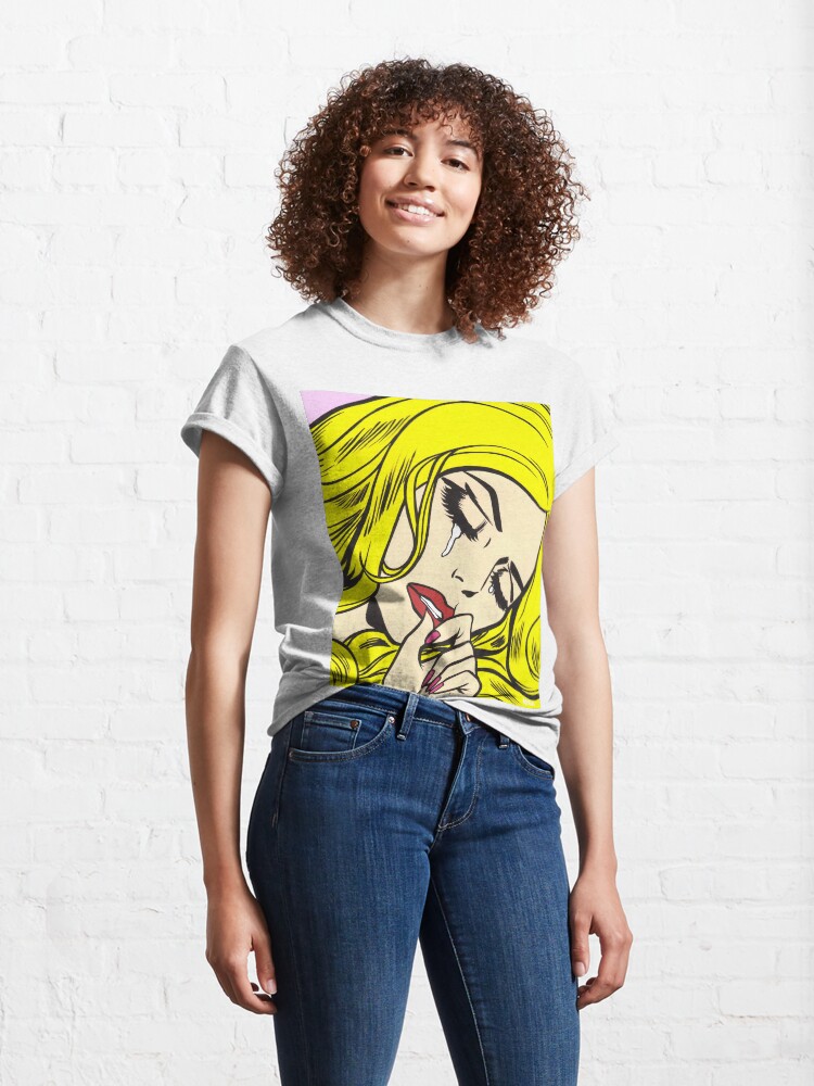 Alternate view of Blonde Crying Comic Girl Classic T-Shirt