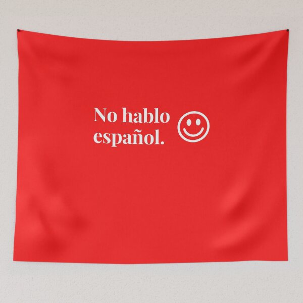 Item preview, No hablo español (I don't speak Spanish) with smiley face designed and sold by teesonwheels.