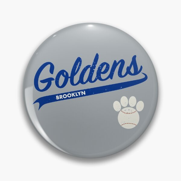 Item preview, Team Goldens Brooklyn - Retro Baseball Jersey - Baseball-Paw accent - Blue lettering designed and sold by 8PawsStudio.