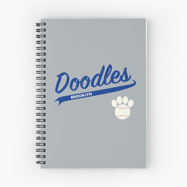 Item preview, Team Doodles Brooklyn - Retro Baseball Jersey - Baseball-Paw accent - Blue lettering designed and sold by 8PawsStudio.