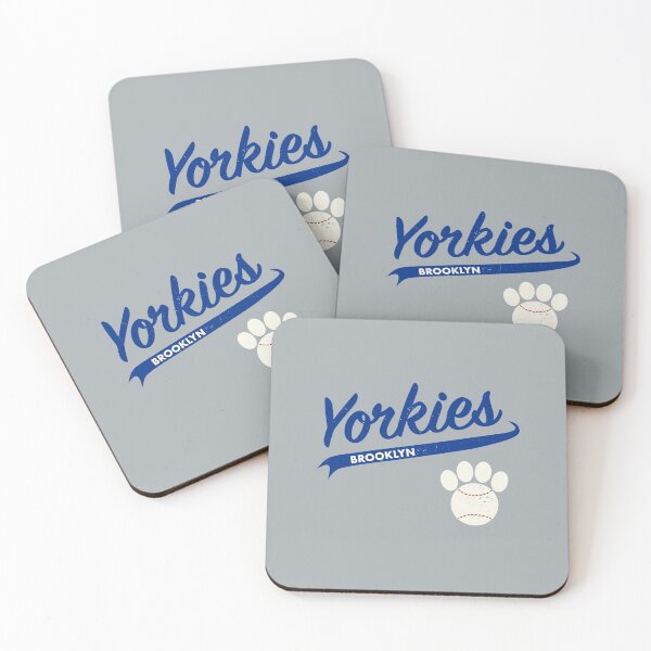 Item preview, Team Yorkies Brooklyn - Retro Baseball Jersey - Baseball-Paw accent - Blue lettering designed and sold by 8PawsStudio.