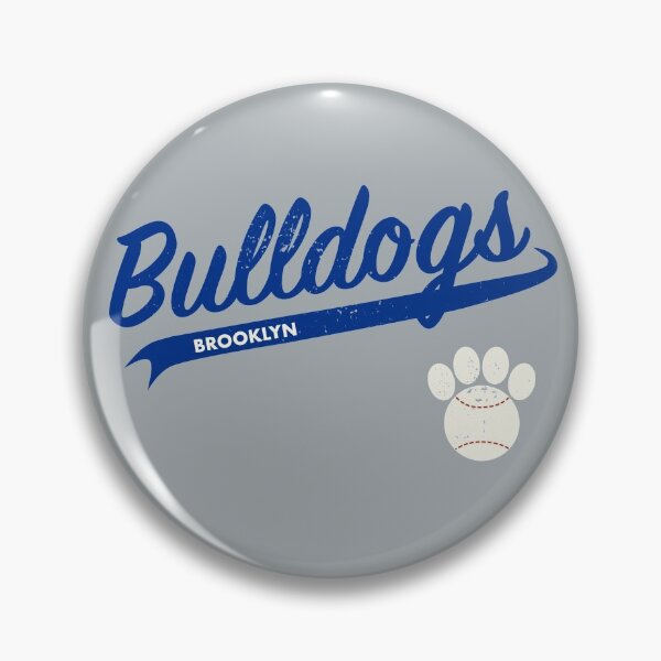 Item preview, Team Bulldogs Brooklyn - Retro Baseball Jersey - Baseball-Paw accent - Blue lettering designed and sold by 8PawsStudio.