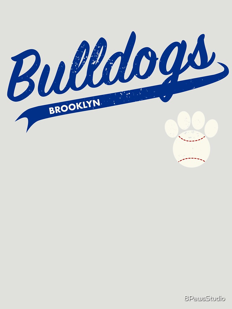 Team Bulldogs Brooklyn - Retro Baseball Jersey - Baseball-Paw accent - Blue  lettering Essential T-Shirt for Sale by 8PawsStudio