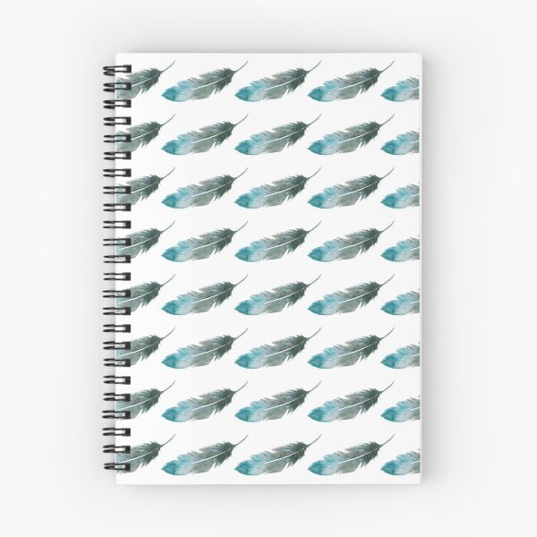 Item preview, Light blue and green symmetrical feathers pattern designed and sold by teesonwheels.