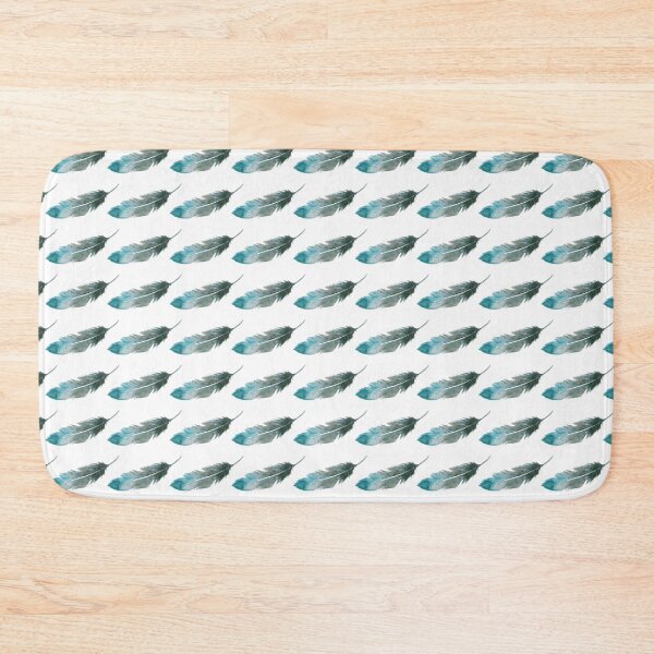 Item preview, Light blue and green symmetrical feathers pattern designed and sold by teesonwheels.