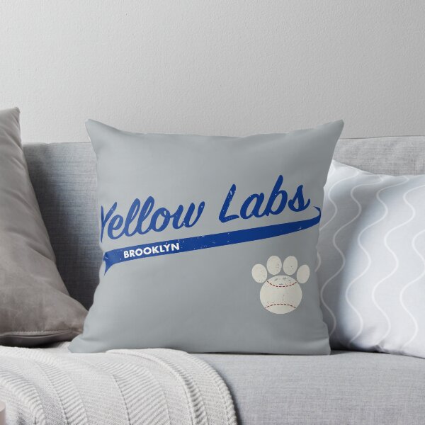 Item preview, Team Yellow Labs Brooklyn - Retro Baseball Jersey - Baseball-Paw accent - Blue lettering designed and sold by 8PawsStudio.