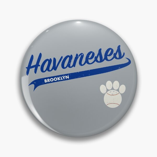 Item preview, Team Havaneses Brooklyn - Retro Baseball Jersey - Baseball-Paw accent - Blue lettering designed and sold by 8PawsStudio.