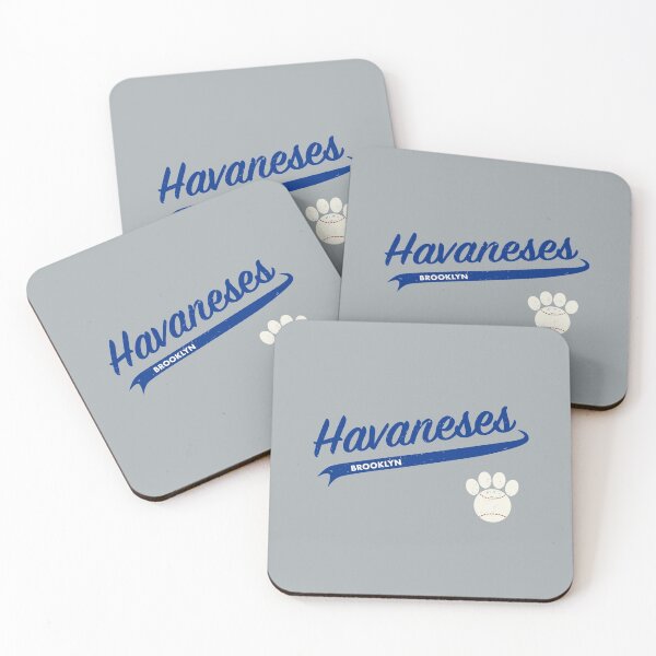 Item preview, Team Havaneses Brooklyn - Retro Baseball Jersey - Baseball-Paw accent - Blue lettering designed and sold by 8PawsStudio.