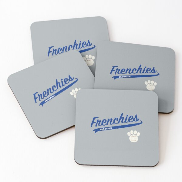 Item preview, Team Frenchies Brooklyn - Retro Baseball Jersey - Baseball-Paw accent - Blue lettering designed and sold by 8PawsStudio.
