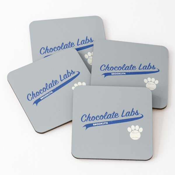 Item preview, Team Chocolate Labs Brooklyn - Retro Baseball Jersey - Baseball-Paw accent - Blue lettering designed and sold by 8PawsStudio.