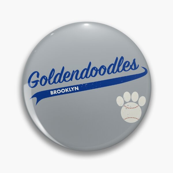 Item preview, Team Goldendoodles Brooklyn - Retro Baseball Jersey - Baseball-Paw accent - Blue lettering designed and sold by 8PawsStudio.