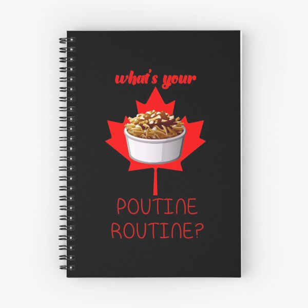 Aperçu de l'œuvre Quelle est votre routine de poutine! (sur noir) créée et vendue par PawsitiveMum.
