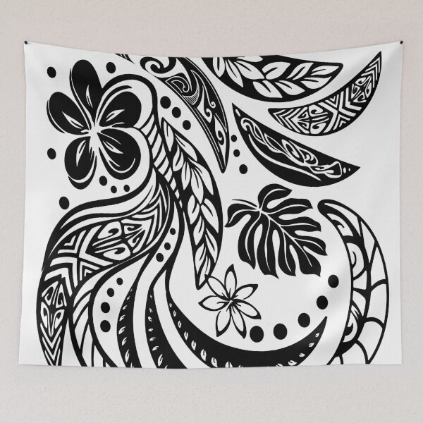 Item preview, Hawaiian - Polynesian Black And White Tribal Print designed and sold by sunnthreads.
