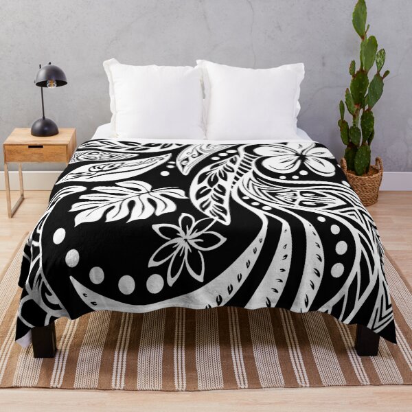 Item preview, Hawaiian Black And White Tribal Jungle Print designed and sold by sunnthreads.