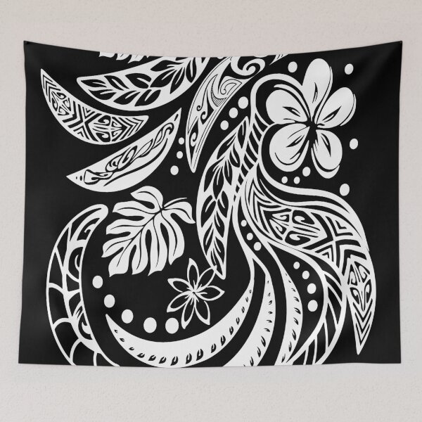 Item preview, Hawaiian Black And White Tribal Jungle Print designed and sold by sunnthreads.