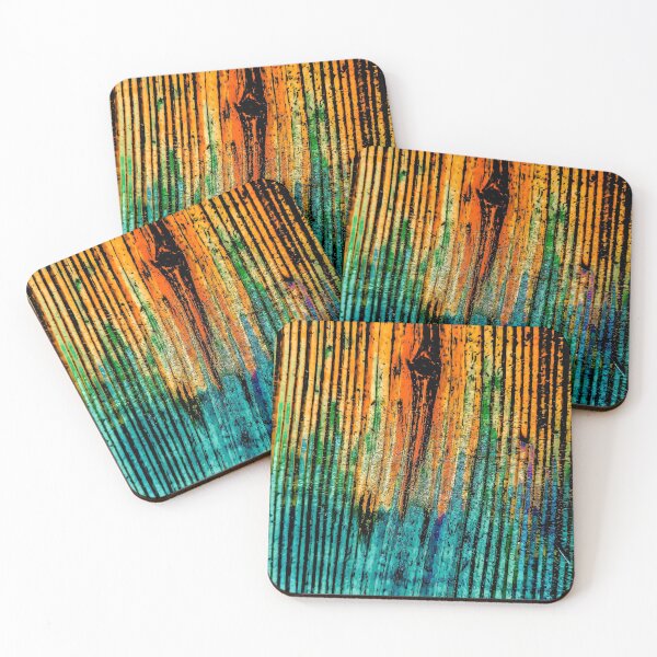Item preview, Rough Wood- Aqua Rainbow designed and sold by Designs By YL.