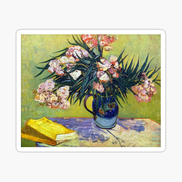 'Still Life with Oleander' by Vincent Van Gogh (Reproduction) Sticker
